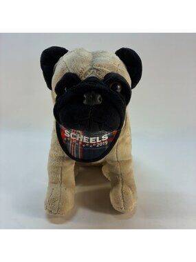 Scheels Jaag Pug Plush 10" 2019 Scarf Animal Retired Pug Dog Tan & Black